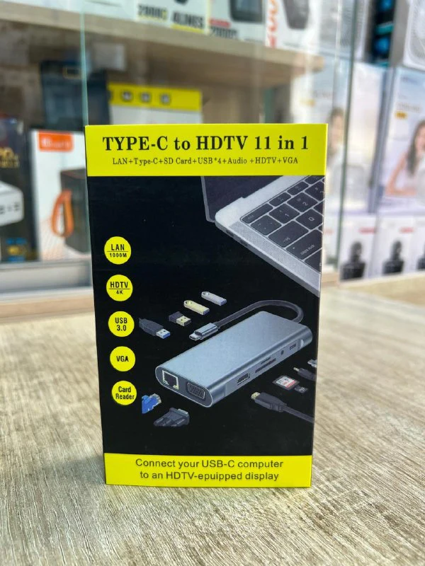 TYPEC TO HDTV 11 IN 1 - محولات وHUB بالجملة Errayhany Grossiste المغرب