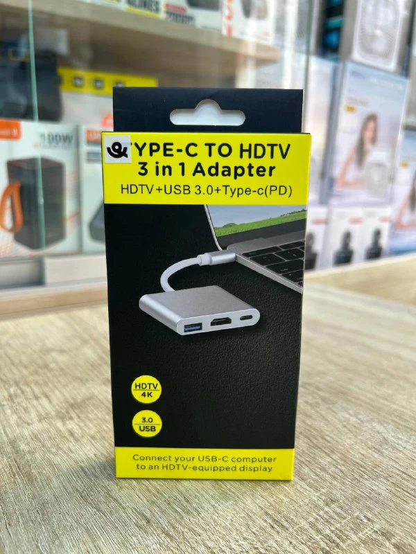 TYPEC TO HDTV 3 IN 1 - محولات وHUB بالجملة Errayhany Grossiste المغرب