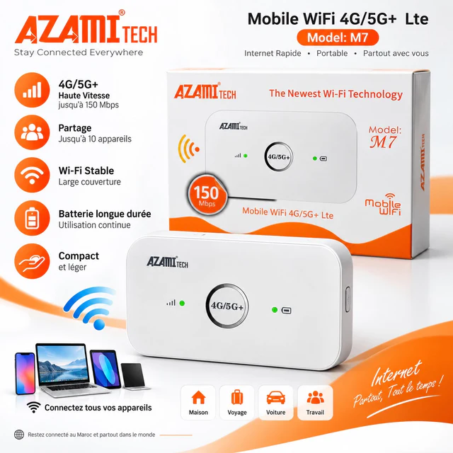Mobile WiFi 4G Lte AZAMI TECH - شبكات بالجملة Errayhany Grossiste المغرب
