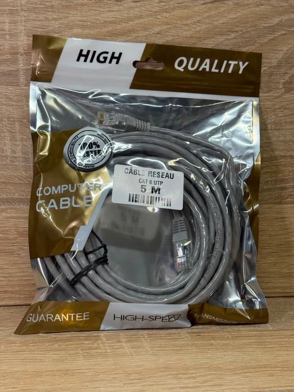 CABLE RESEAU RG45 5M  HIGH QUALITY - كابلات بالجملة Errayhany Grossiste المغرب