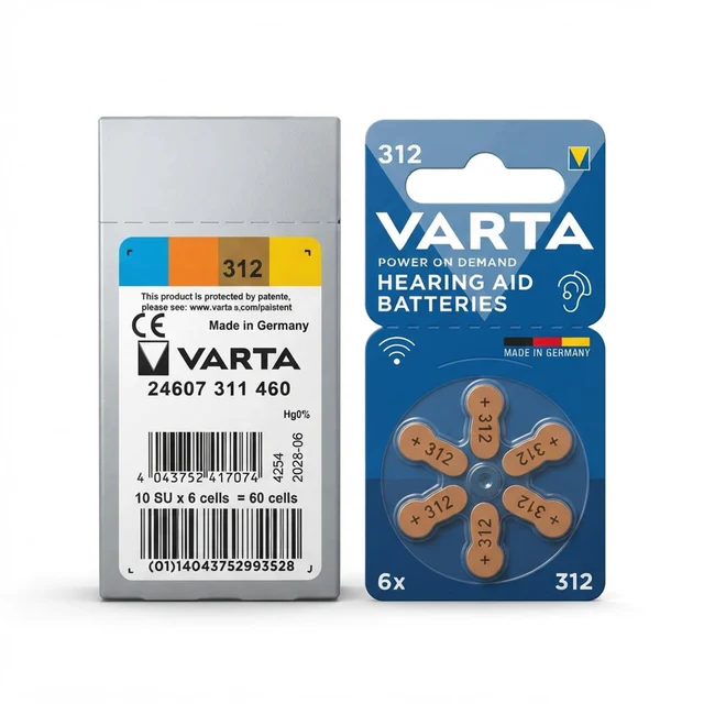 بطاريات سماعات الأذن VARTA 312 - أداء موثوق لأجهزة السمع (60 بطارية) - بطاريات بالجملة Errayhany Grossiste المغرب