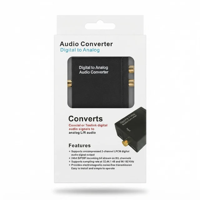 محول صوت رقمي إلى تناظري RCA محوري Toslink للتلفزيون، DVD، PS4 - جودة صوت مثالية - محولات وHUB بالجملة Errayhany Grossiste المغرب