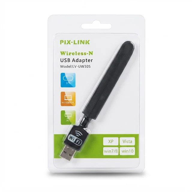 محول USB لاسلكي Wireless-N PIX-LINK LV-UW10S لشبكة WiFi عالية السرعة للكمبيوتر/الكمبيوتر المحمول/STB - شبكات بالجملة Errayhany Grossiste المغرب