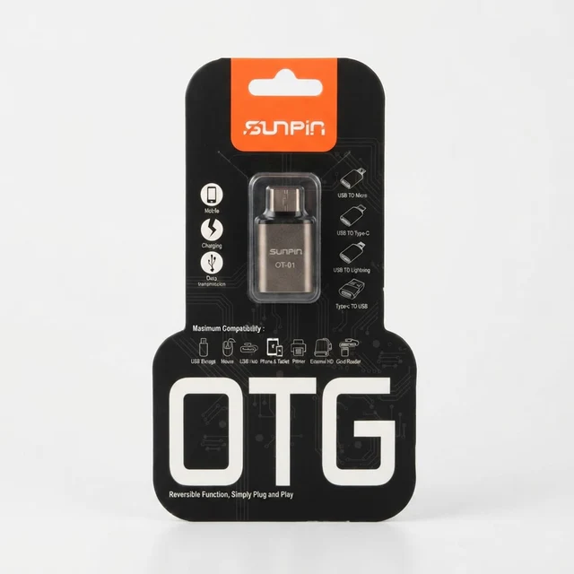 محول OTG SUNPIN OT-01 V8 Micro USB - اتصال محمول، شحن ونقل بيانات - محولات وHUB بالجملة Errayhany Grossiste المغرب