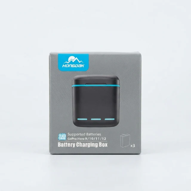 صندوق شحن سريع HONGDAK لبطاريات GoPro Hero 9/10/11/12 - محطة شحن محمولة GP-910 - بطاريات بالجملة Errayhany Grossiste المغرب