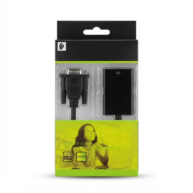 محول VGA إلى HDMI بدقة Full HD 1080p مع صوت - محول فيديو للكمبيوتر والشاشات والتلفزيون - محولات وHUB بالجملة Errayhany Grossiste المغرب