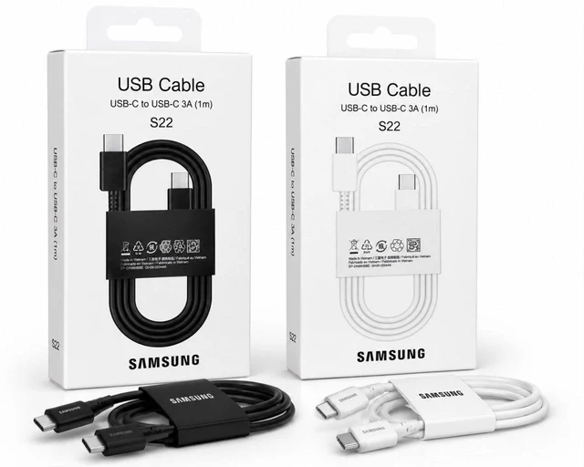 كابل USB-C إلى USB-C سامسونج S22 أصلي 3 أمبير (1 متر) – شحن سريع ومزامنة - عام بالجملة Errayhany Grossiste المغرب