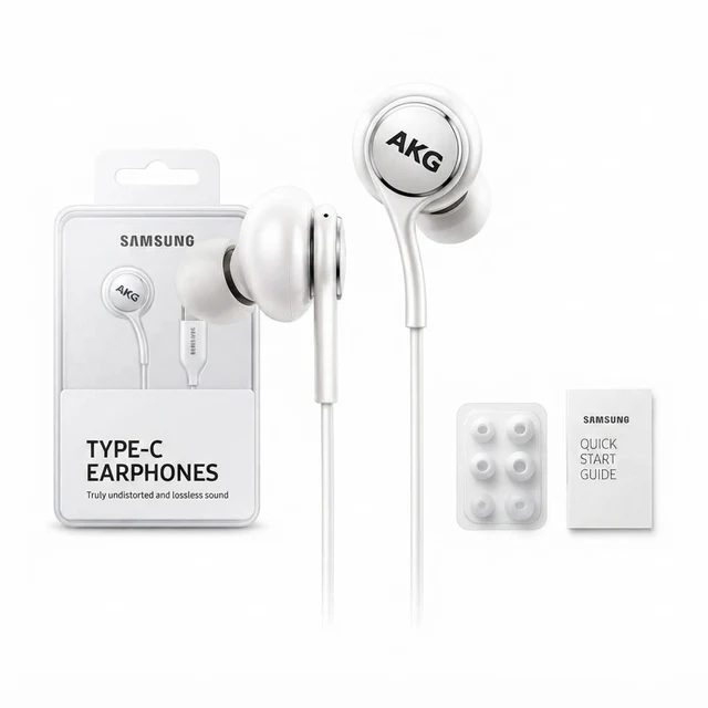 سماعات أذن SAMSUNG Type-C AKG Tuned - صوت لا مثيل له وراحة داخل الأذن - أبيض - سماعات بالجملة Errayhany Grossiste المغرب