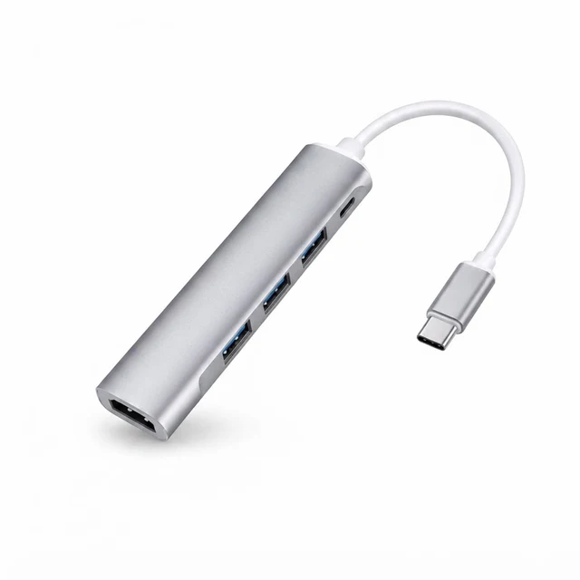 موزع USB-C 4 في 1: 3x USB 3.0 + HDMI + USB-C PD - محول متعدد المنافذ من النوع C للكمبيوتر/الماك/الهاتف الذكي - محولات وHUB بالجملة Errayhany Grossiste المغرب