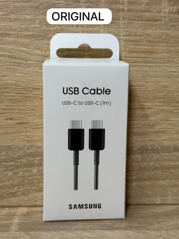 كابل USB-C إلى USB-C أصلي سامسونج 1 متر - شحن سريع ومزامنة - كابلات بالجملة Errayhany Grossiste المغرب