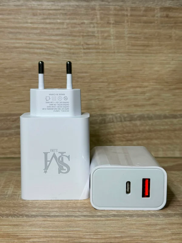 شاحن حائط سريع SM M9AC SOBA - USB-C و USB-A - أبيض - شواحن بالجملة Errayhany Grossiste المغرب