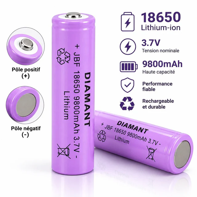 PILE DIAMANT 18650 3.7V - بطاريات بالجملة Errayhany Grossiste المغرب