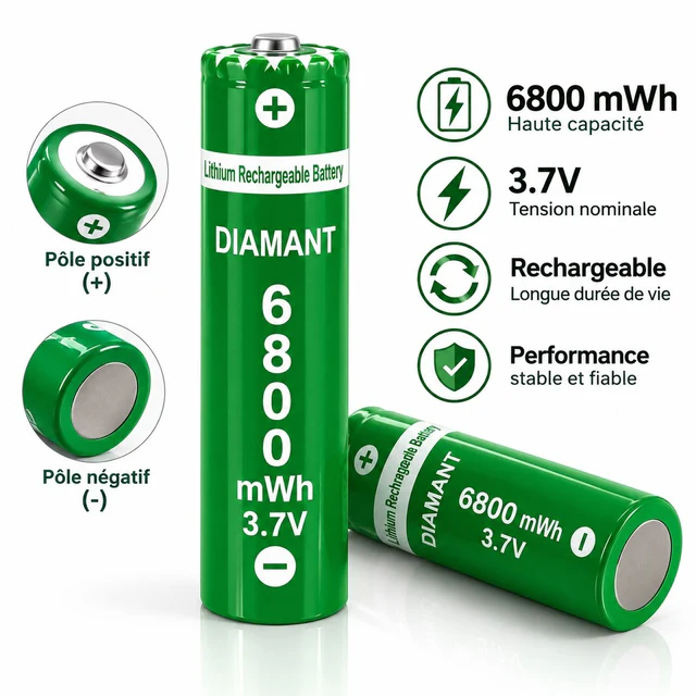 PILE DIAMANT 6800mWh 3.7V - بطاريات بالجملة Errayhany Grossiste المغرب