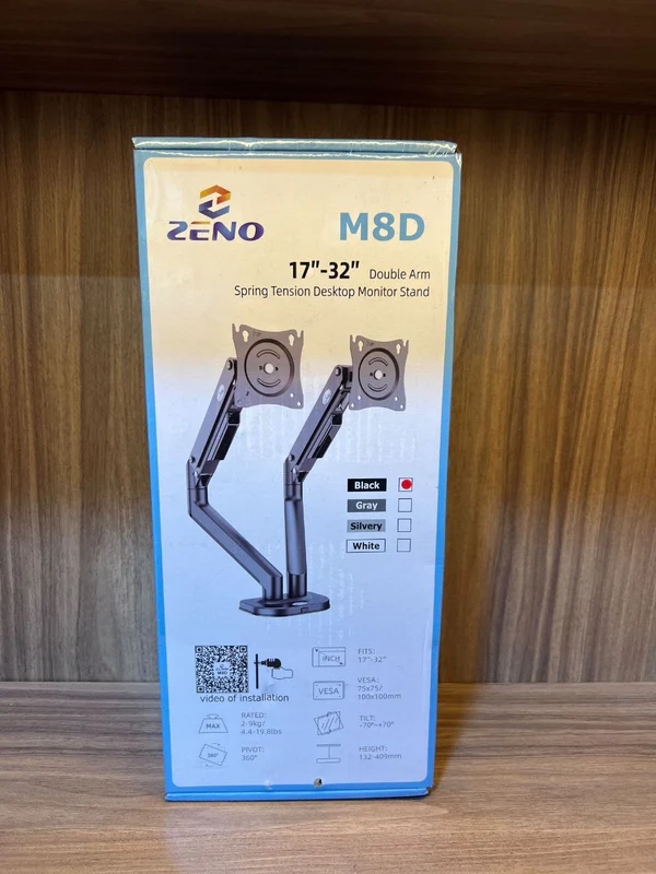SUPPORT ZENO DOUBLE ARM SPRING TENSION DESKTOP MONITOR STAND M8D-B - ستاندات بالجملة Errayhany Grossiste المغرب