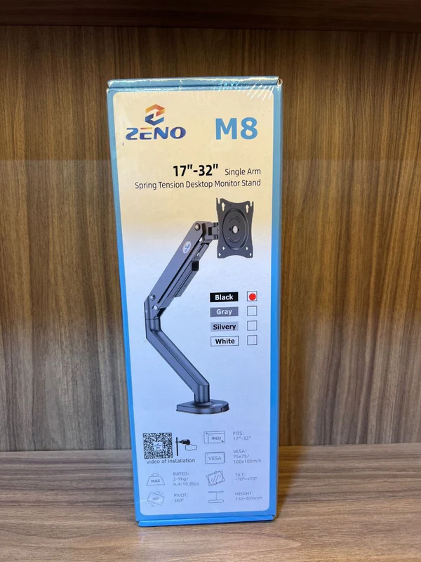 SUPPORT ZENO SINGLE ARM SPRING TENSION DESKTOP MONITOR STAND M8/B - ستاندات بالجملة Errayhany Grossiste المغرب